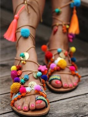 Elina Linardaki - Penny Lane Sandals in sixe 40 / Multi Color
